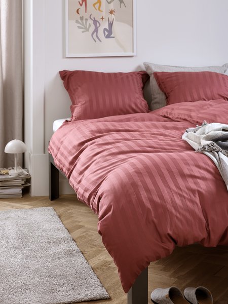 Completo copripiumino NELL Raso 240x220 cm rosa scuro