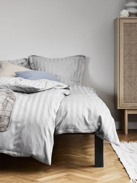 Saten nevresim seti NELL 155x220 açık gri