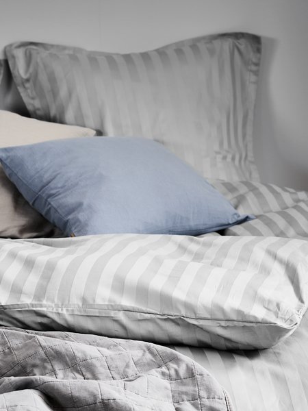 Saten nevresim seti NELL 155x220 açık gri