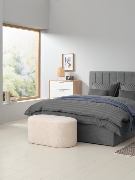 Struttura letto HASLEV con contenitore 140x200 grigio scuro