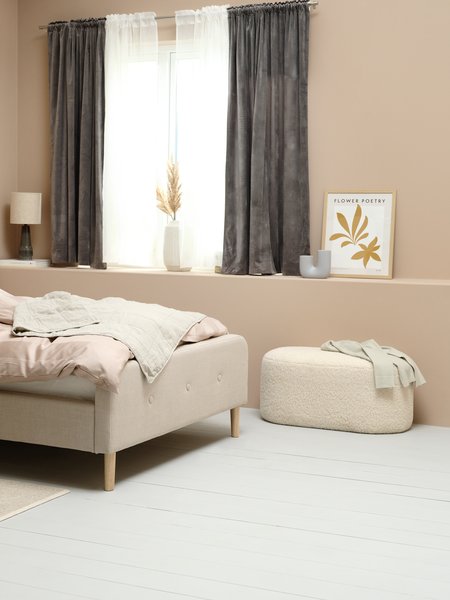 Sengeramme KONGSBERG 180x200cm beige stoff