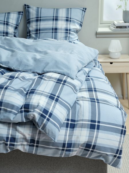 Flannel-Bettwäsche FRANCISKA 140x200 blau