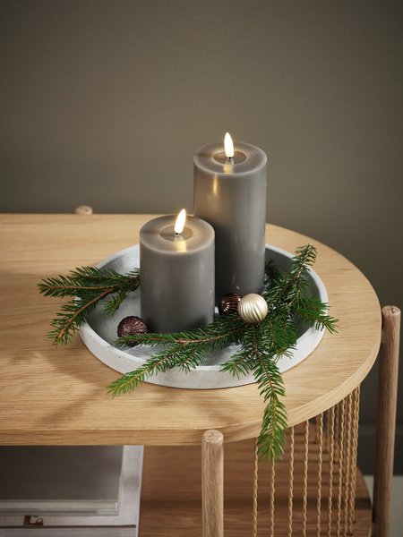 Vassoio decorativo NISSE Ø25xH2 cm grigio