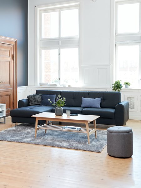 Zitbank DAMHALE chaise longue zwart