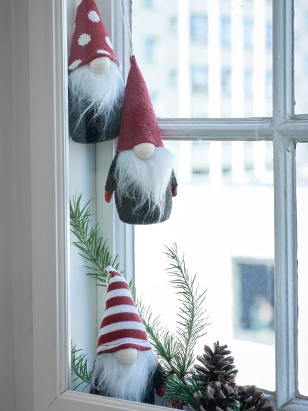 Christmas elf BOND D7xH17cm with felt assorted