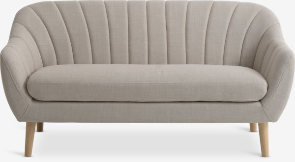 Sofa EGEDAL 2.5-seater beige fabric/oak colour