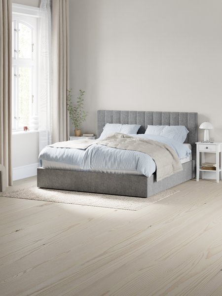 Letto con contenitore HASLEV 140x200 grigio scuro