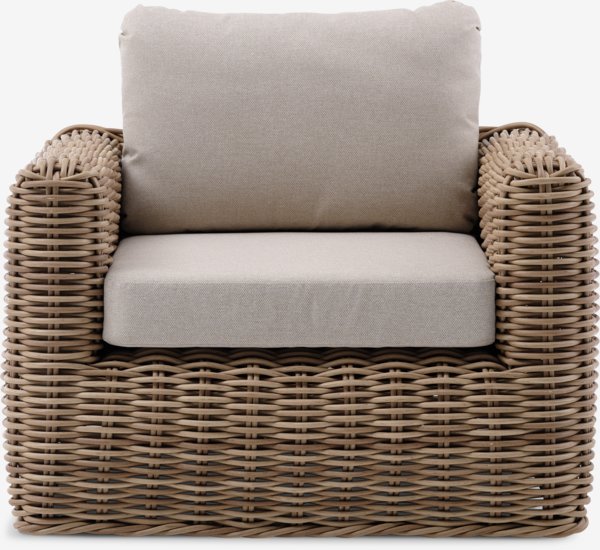 Garden lounge chair EJER quick-dry natural