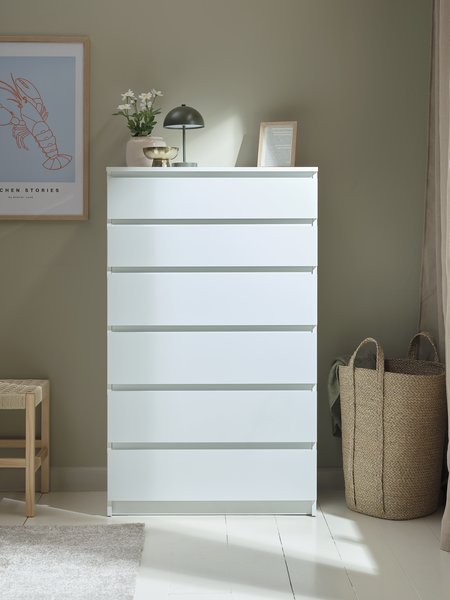 Komoda TANGE 6 szuflad biały