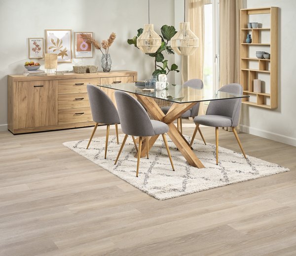 AGERBY L190 table oak + 4 KOKKEDAL chairs grey/oak