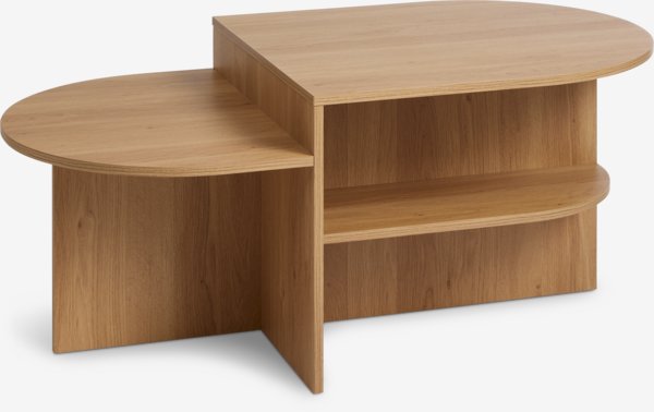 Coffee table LISBJERG 60x107 w/shelf natural oak colour