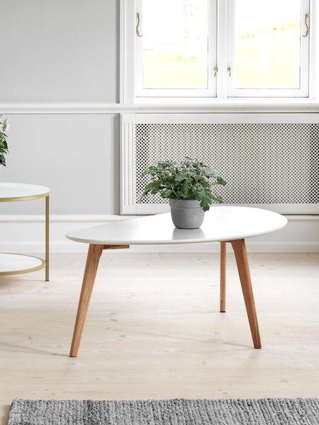 Tavolino LEJRE 60x120 cm bianco/rovere