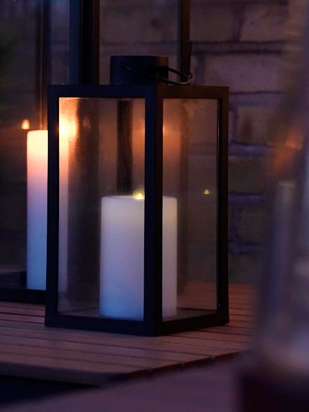 Lanterna GEFJON P13xL13xH26 cm nero con candela LED