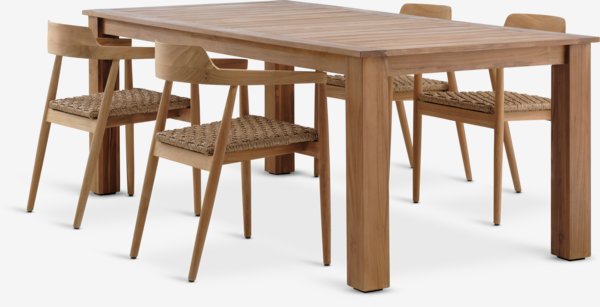 DRAMMEN L210 table teak + 4 TOREKOV chair teak