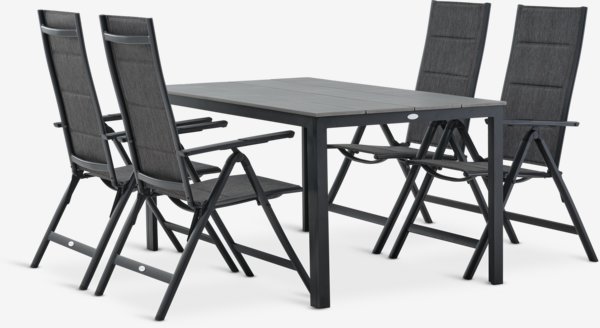 MARIELYST L150 table + 4 MYSEN chair grey