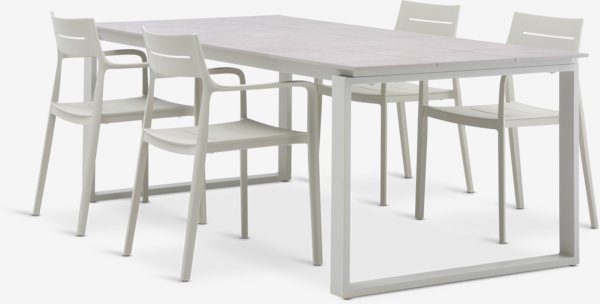 SONNERUP L215 table + 4 INGSTRUP chaises beige