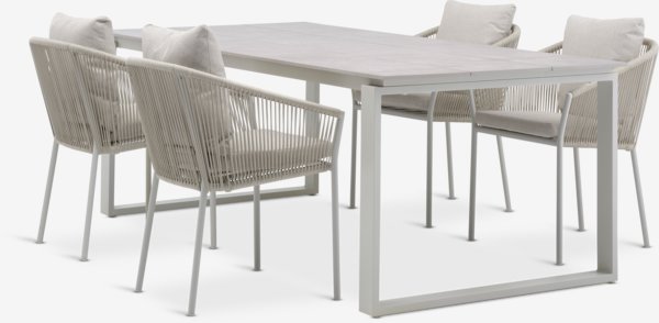 SONNERUP L215 table + 4 BRAVA chaises beige