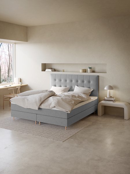 Boxspring 160x200 NEVLA GC5 grijs-23 DREAMZONE