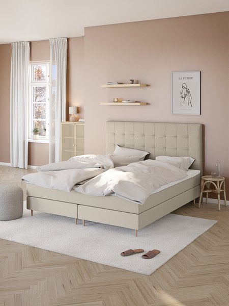 Kontinentalsäng 90x200cm NEVLA GC5 sand-91 DREAMZONE