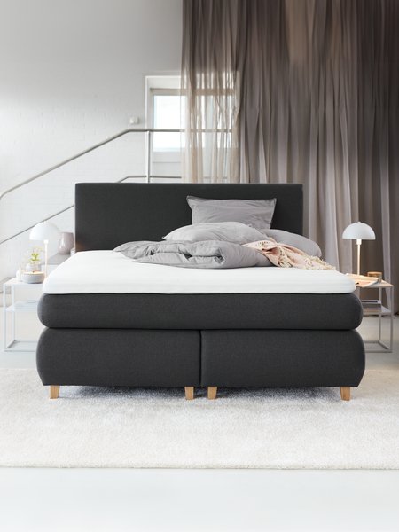 Letto boxspring 90x200 cm ANDELVA GC45 grigio-41