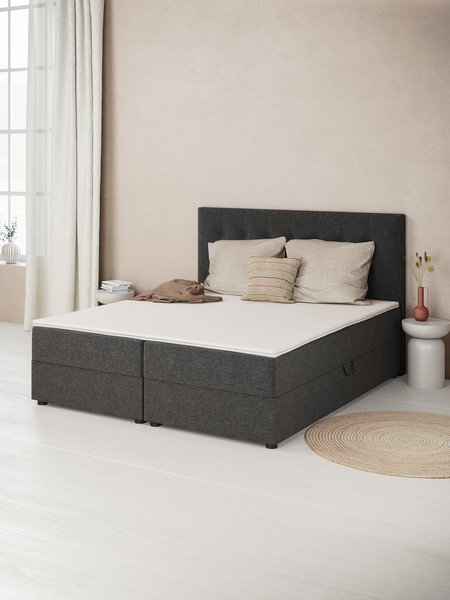 Boxspring 160x200 SKOLLA OPBERGRUIMTE PC40 grijs-40