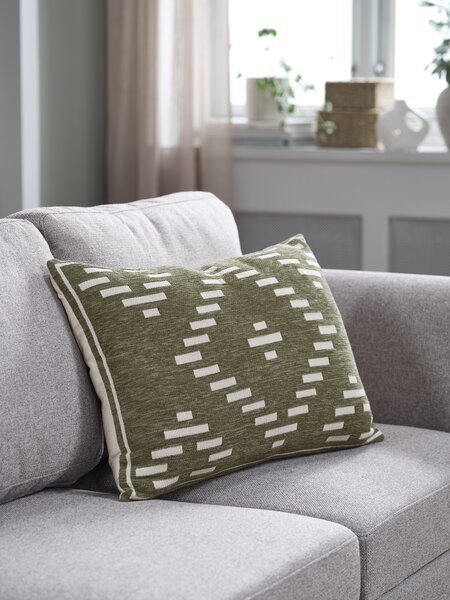 Prydnadskudde KROKUS 40x60 chenille grön/beige