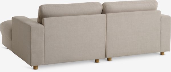 Sofa TORNEMARK chaise longue beige fabric