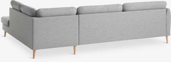 Canapé d'angle AARHUS droite tissu gris clair