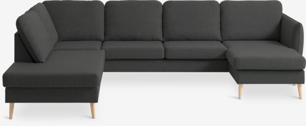 Hjørnesofa AARHUS venstrevendt mørkegråt stof