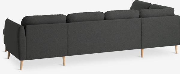 Hjørnesofa AARHUS venstrevendt mørkegråt stof