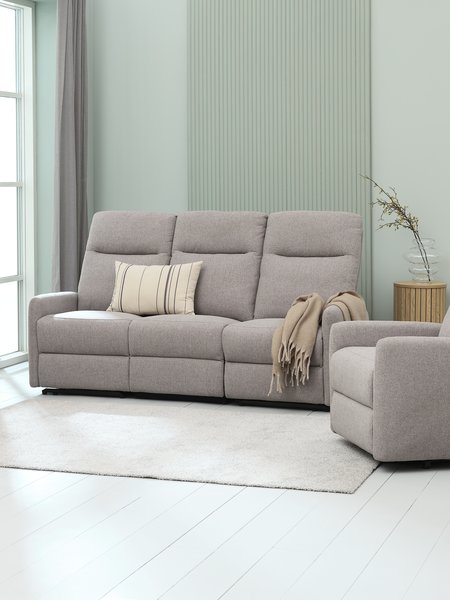 Relaxsofa VONSILD 3-Sitzer elektrisch hellgrau