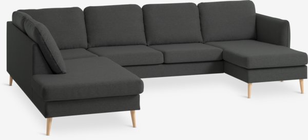 Hjørnesofa AARHUS venstrevendt mørkegråt stof