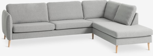 Sofa AARHUS Ecke offen rechts Stoff hellgrau