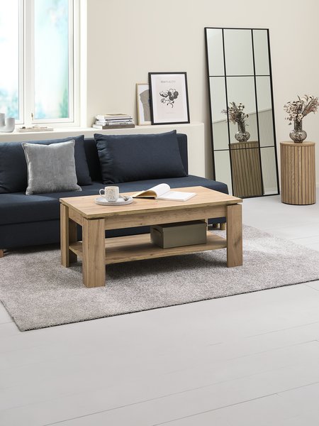 Coffee table LINTRUP 60x110 1 shelf natural oak colour