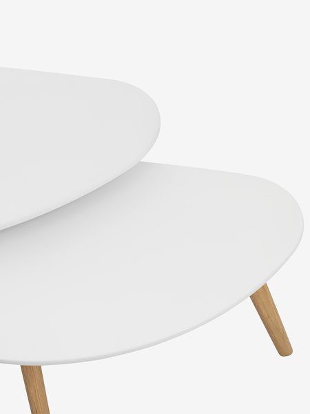 Tavolino LEJRE 60x120 cm bianco/rovere