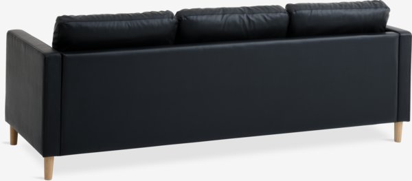 Sofa FALSLEV chaise longue black faux leather