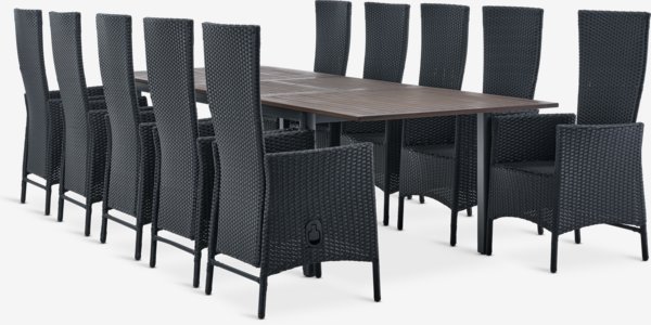 YTTRUP L210/300 table hardwood + 4 SKIVE chair black