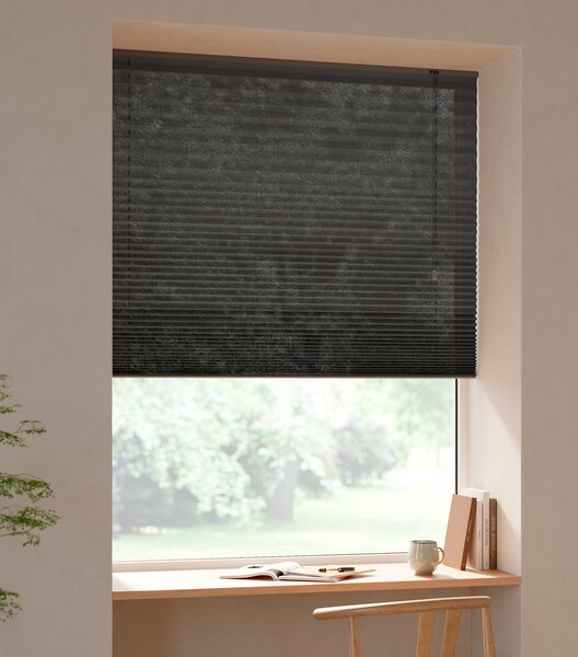 Plisségardin SALTHOLM 140x130cm svart