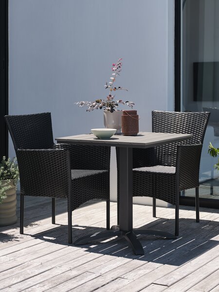 HOBRO L70 tafel grijs + 2 AIDT stoelen zwart