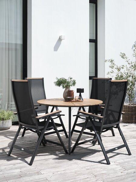 RANGSTRUP Ø110 table naturel/noir + 4 BREDSTEN chaises noir