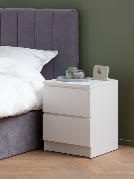 Bedside table LIMFJORDEN 2 drawers white JYSK