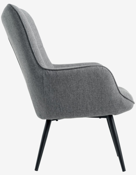 Poltrona ULDUM tessuto grigio/nero