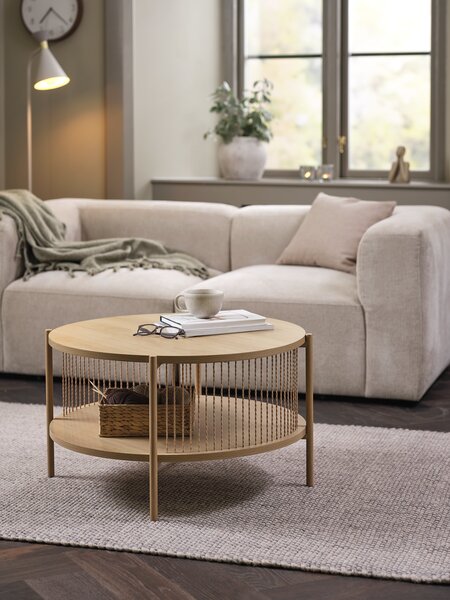 Table basse SNESLEV Ø70 coloris chêne naturel