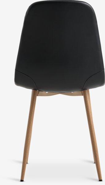 Silla de comedor JONSTRUP polipiel negro/color roble