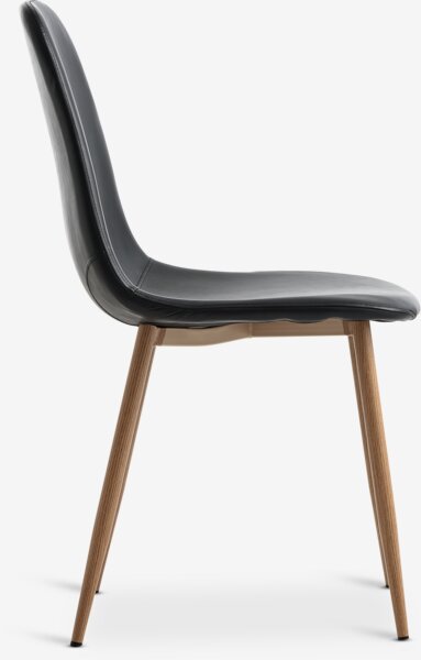 Silla de comedor JONSTRUP polipiel negro/color roble