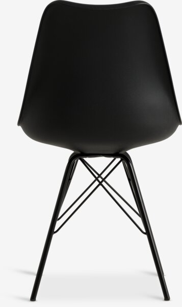 Dining chair KLARUP black faux leather/black