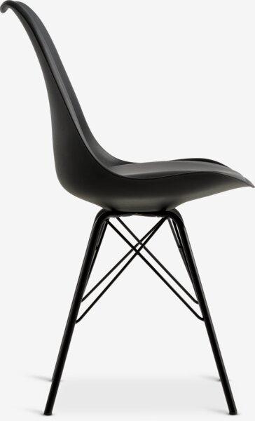 Dining chair KLARUP black faux leather/black