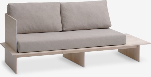 Daybed SOLLERUP 204x78 light grey fabric/pine