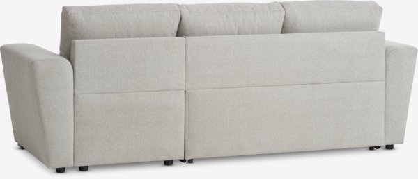 Sofa bed chaise longue VEJLBY light sand fabric