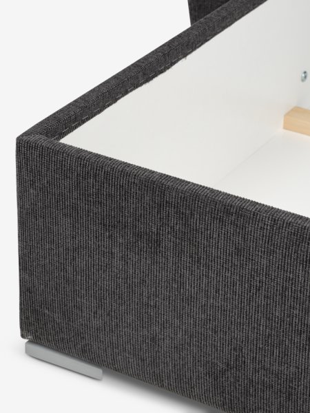Bäddsoffa schäslong VEJLBY mörkgrått tyg